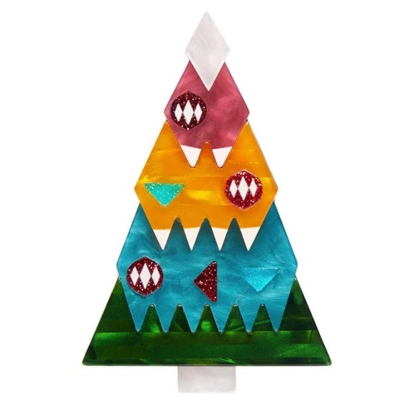 Erstwilder O Christmas Tree Brooch Pin NWOT - Picture 4 of 9